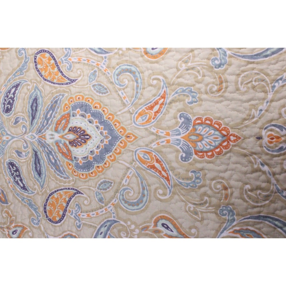 Cynthia Rowley Quilted 100% Cotton Paisley Bed Cover Bedspread 48 X 59